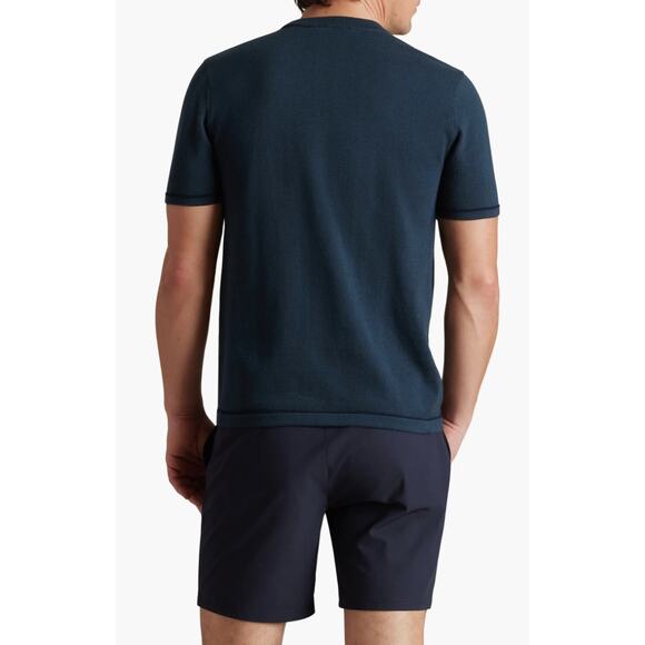 RHONE Navy Blue Compass Knit Tee Deep Sea Blue Men's Size Large NWT Career Basic - Picture 10 of 10